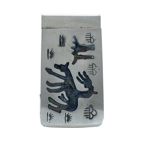 Native American Genuine Sterling Silver End Of The Trail Money Clip JX130710