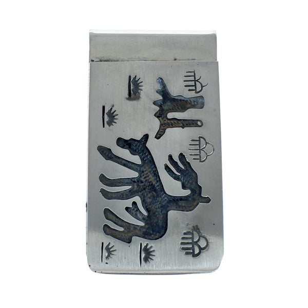 Native American Genuine Sterling Silver End Of The Trail Money Clip JX130710