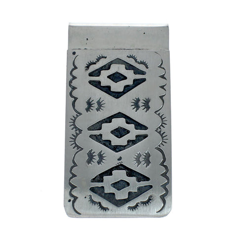 Native American Genuine Sterling Silver Money Clip JX130713