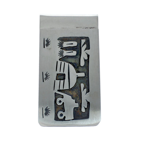 Native American Genuine Sterling Silver Pueblo Village Money Clip JX130716
