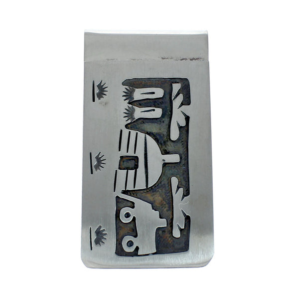 Native American Genuine Sterling Silver Pueblo Village Money Clip JX130716