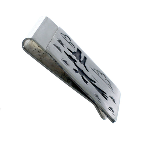 Genuine Sterling Silver Native American Roadrunner Money Clip JX130719
