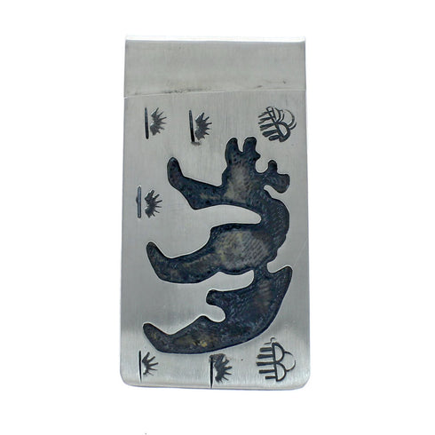 Native American Genuine Sterling Silver Bear Money Clip JX130721