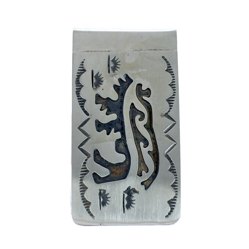 Native American Genuine Sterling Silver Bear Money Clip JX130722