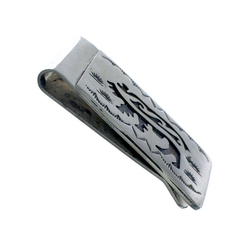 Native American Genuine Sterling Silver Bear Money Clip JX130722