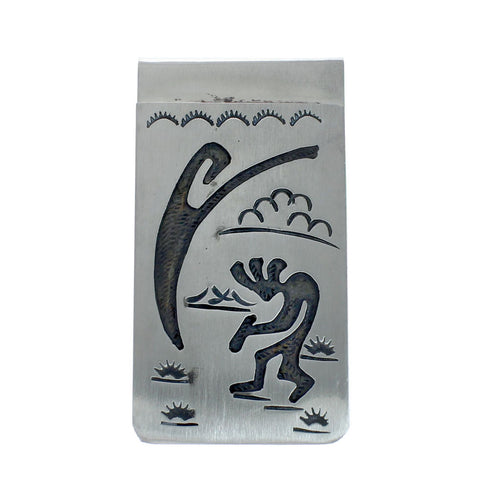 Native American Genuine Sterling Silver Kokopelli Money Clip JX130725