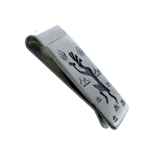 Native American Genuine Sterling Silver Kokopelli Money Clip JX130726