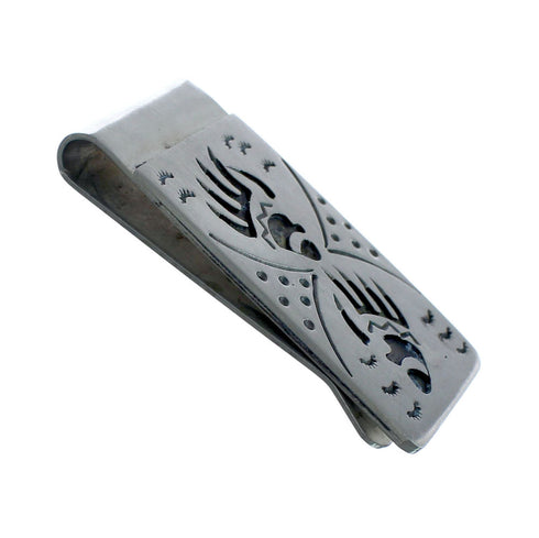 Native American Genuine Sterling Silver Bear Paw Money Clip JX130727