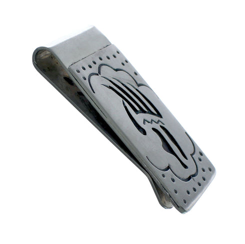 Native American Genuine Sterling Silver Bear Paw Money Clip JX130728