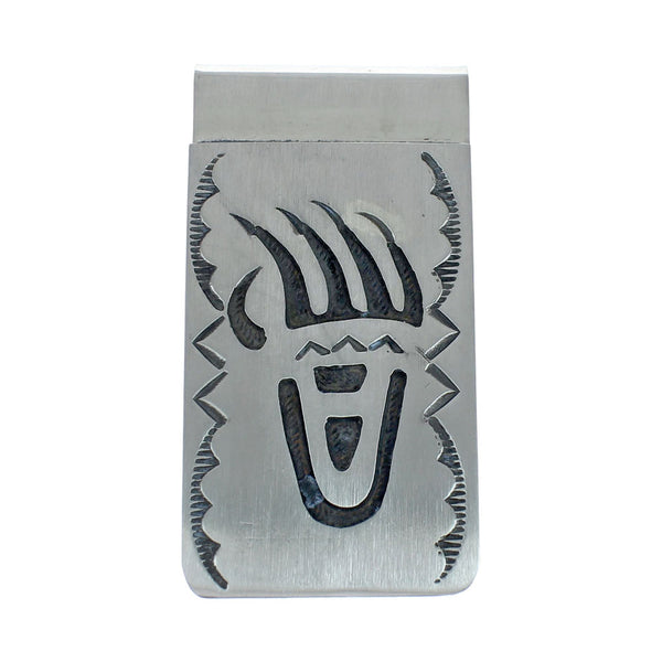Native American Genuine Sterling Silver Bear Paw Money Clip JX130730