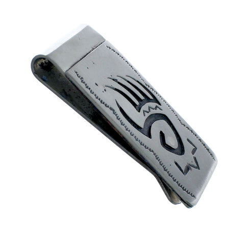 Native American Genuine Sterling Silver Bear Paw Money Clip JX130733