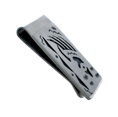 Native American Genuine Sterling Silver Bear Paw Money Clip JX130736