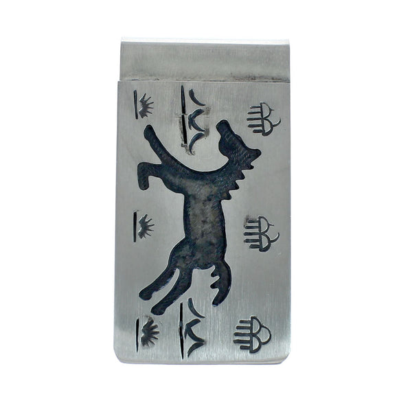 Native American Genuine Sterling Silver Horse Money Clip JX130737