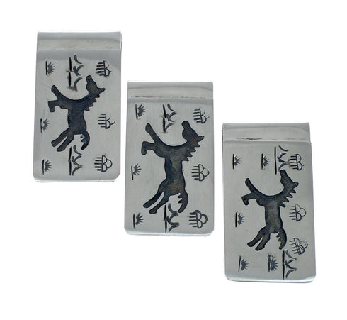 Native American Genuine Sterling Silver Horse Money Clip JX130737