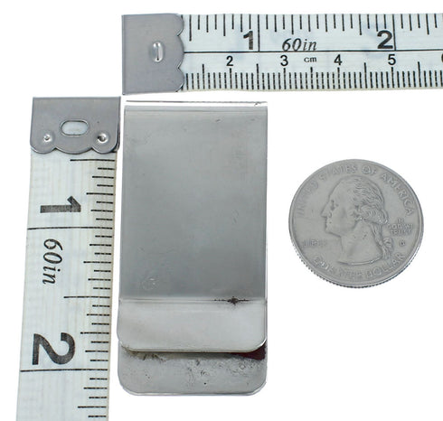 Native American Navajo Genuine Sterling Silver And 12KGF Eagle Money Clip JX130738