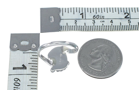 Native American Onyx Sterling Silver Ring Size 7-1/2 JX130766