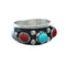 Navajo Turquoise Coral Sterling Silver Ring Size 9-3/4 JX130818