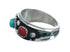 Navajo Turquoise Coral Sterling Silver Ring Size 9-3/4 JX130818