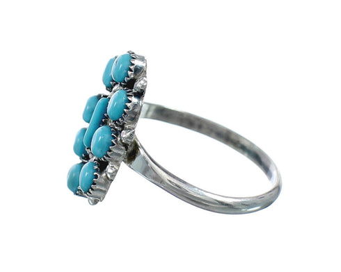 Native American Zuni Sterling Silver Turquoise Ring Size 5-3/4 JX130794