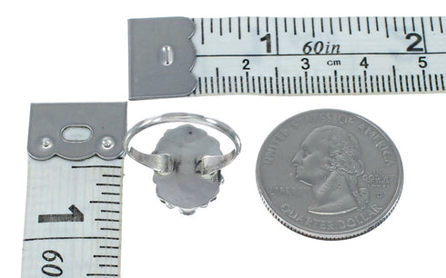 Native American Zuni Sterling Silver Turquoise Ring Size 7 JX130796