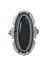 Native American Onyx Sterling Silver Ring Size 9 JX130762