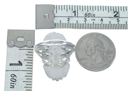 Native American Onyx Sterling Silver Ring Size 8 JX130761