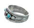 Navajo Turquoise Coral Sterling Silver Ring Size 10-3/4 JX130822
