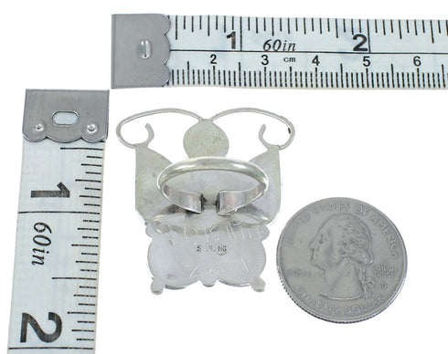 Genuine Sterling Silver Zuni Multicolor Butterfly Ring Size 8 JX130848