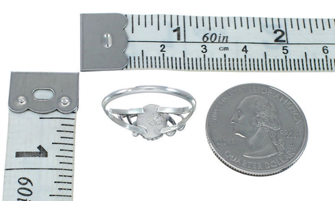 Navajo Genuine Sterling Silver Turquoise Ring Size 7-1/4 JX130774