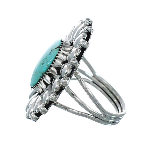 Navajo Genuine Sterling Silver Turquoise Ring Size 10-1/4 JX130787
