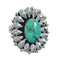 Navajo Genuine Sterling Silver Turquoise Ring Size 10-1/2 JX130788