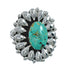 Navajo Genuine Sterling Silver Turquoise Ring Size 10-1/2 JX130788
