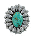 Navajo Genuine Sterling Silver Turquoise Ring Size 10-1/2 JX130788