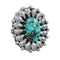 Navajo Genuine Sterling Silver Turquoise Ring Size 10-1/4 JX130789