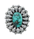 Navajo Genuine Sterling Silver Turquoise Ring Size 10-1/4 JX130789