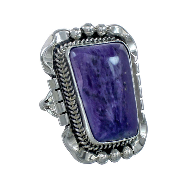 Purple Oyster Shell Navajo Sterling Silver Ring Size 6 JX130756