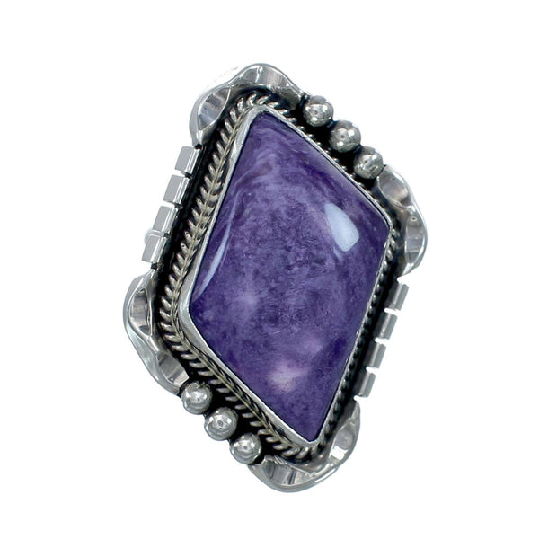 Purple Oyster Shell Navajo Sterling Silver Ring Size 9 JX130757