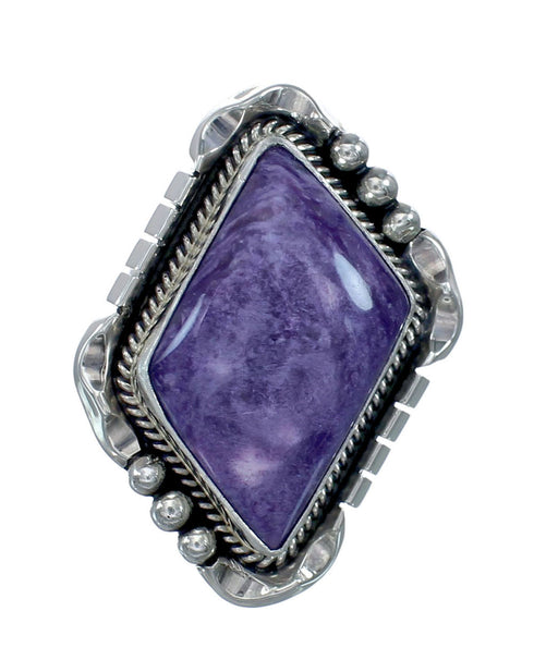 Purple Oyster Shell Navajo Sterling Silver Ring Size 9 JX130757