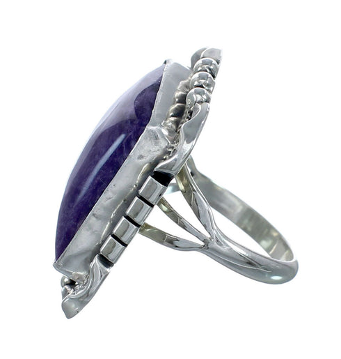Purple Oyster Shell Navajo Sterling Silver Ring Size 9 JX130757