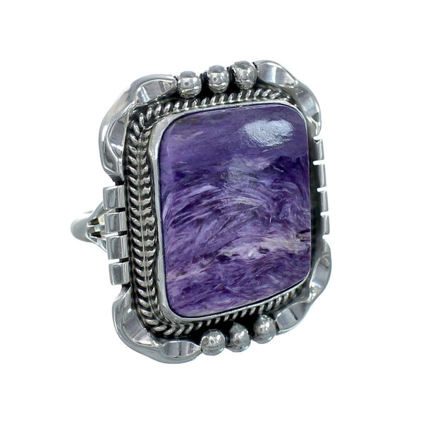 Purple Oyster Shell Navajo Sterling Silver Ring Size 8 JX130758