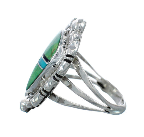 Native American Sterling Silver Multicolor Ring Size 6 JX130840