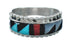 Multicolor Inlay Native American Sterling Silver Ring Size 8-3/4 JX130829