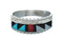 Multicolor Inlay Native American Sterling Silver Ring Size 11 JX130830