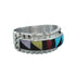 Multicolor Inlay Native American Sterling Silver Ring Size 8-1/4 JX130833
