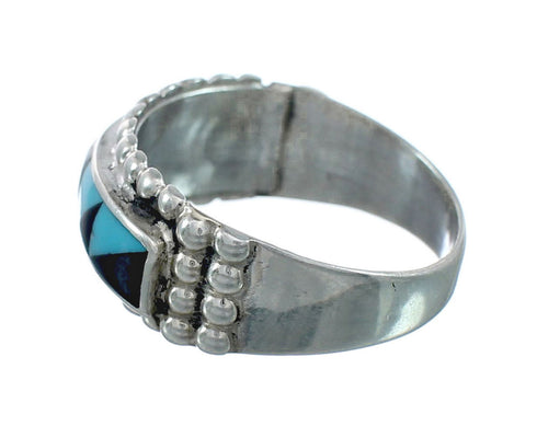 Multicolor Inlay Native American Sterling Silver Ring Size 8-1/4 JX130833