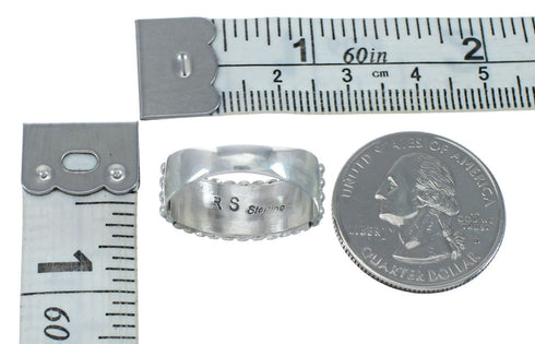 Multicolor Inlay Native American Sterling Silver Ring Size 8-1/4 JX130833