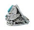 Native American Turquoise Silver Eagle Ring Size 13-1/2 JX130808