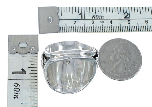 Native American Turquoise Silver Eagle Ring Size 13-1/2 JX130808