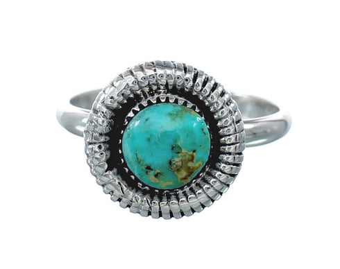 Navajo Genuine Sterling Silver Turquoise Ring Size 7 JX130784