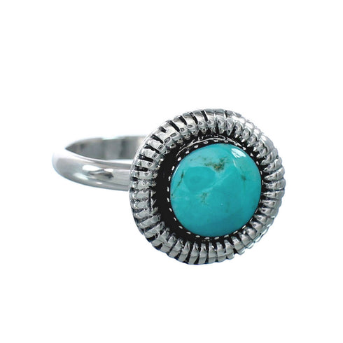 Navajo Genuine Sterling Silver Turquoise Ring Size 7 JX130786